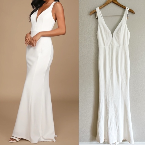 NWOT Love Galore White Mermaid Maxi Dress - Picture 1 of 7
